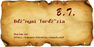 Bányai Terézia névjegykártya